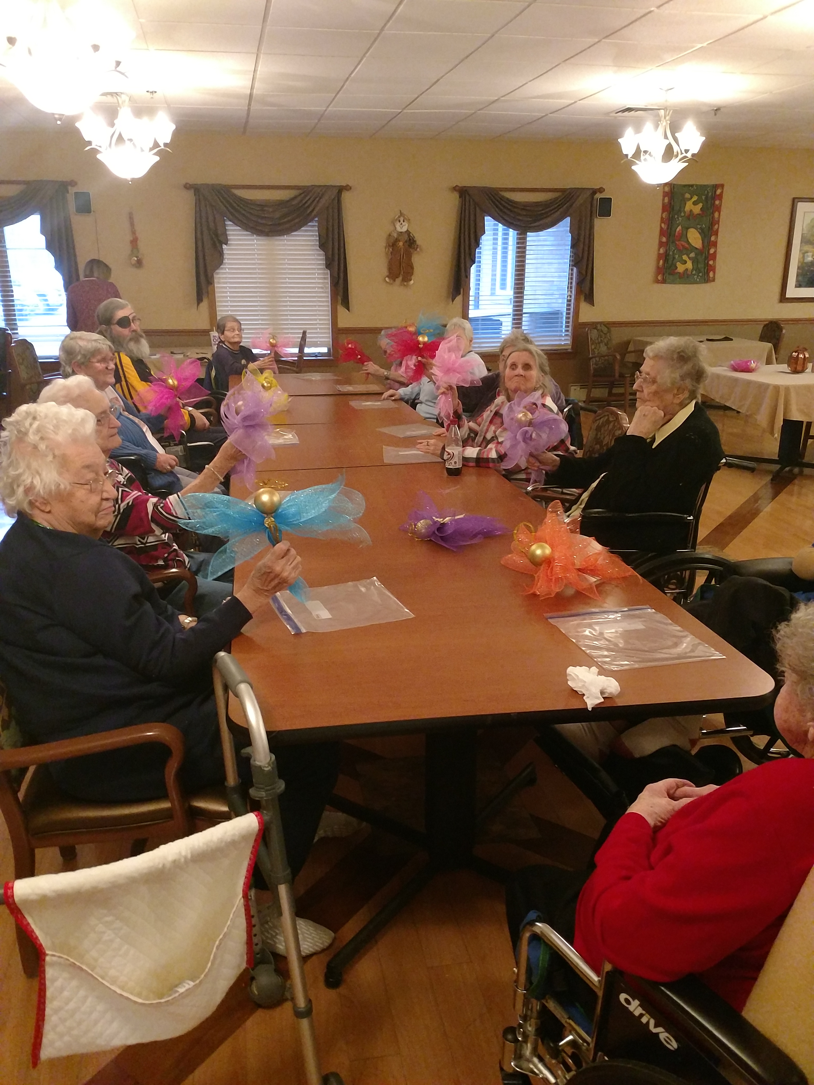 residents at craft table
